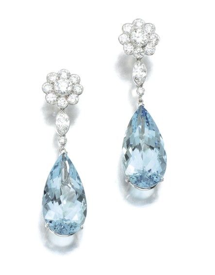 Aquamarine Jewelry Earrings, Opal Tiara, Blue Bridal Earrings, Tiaras Jewellery, Tiffany Earrings, Bridal Earrings Drop, Crystal Fashion, Aquamarine Earrings, Aquamarine Jewelry