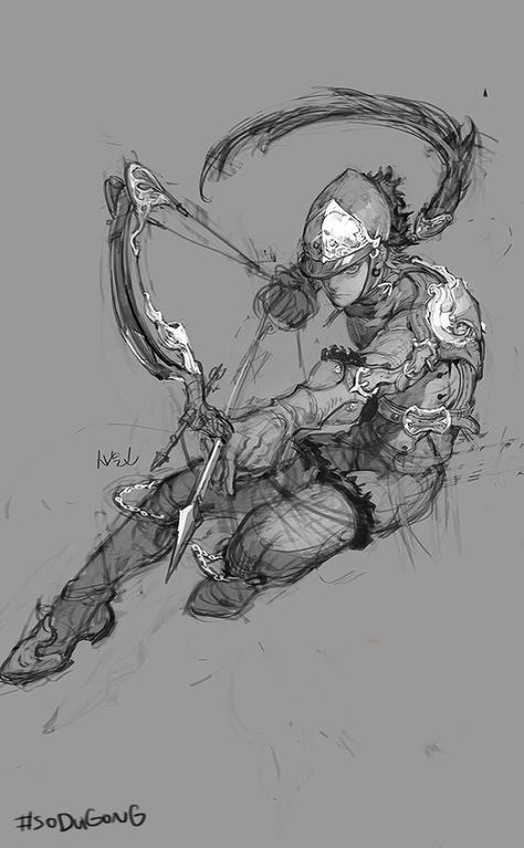 Archer Pose, White Drawing, Male Character, Bow And Arrow, 캐릭터 드로잉, Arte Sketchbook, Poses References, Character Poses, Black And White Drawing