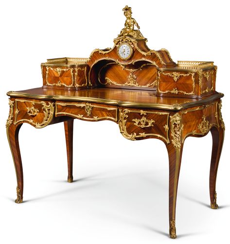 c1880 A LOUIS XV STYLE GILT-BRONZE MOUNTED KINGWOOD BUREAU DE DAME CIRCA 1880 Estimate: 3,000 - 5,000 GBP LOT SOLD: 21,250 GBP Louis Xv Furniture, Traditional Console Tables, French Painted Furniture, Furniture Classic, Architecture Drawing Art, Luxury Marketing, European Furniture, Louis Xiv, Louis Xvi Style