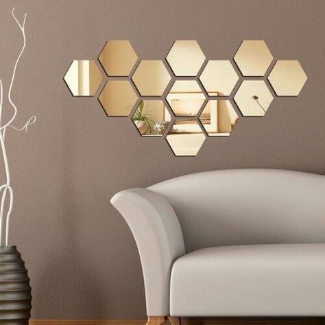 Question - Quora Wall Mirrors With Storage, 3d Hexagon, Tv Fal, Wall Mirrors Entryway, Hexagon Mirror, Wall Mirror Diy, Mirror Dining Room, Spiegel Design, Mirror Makeover