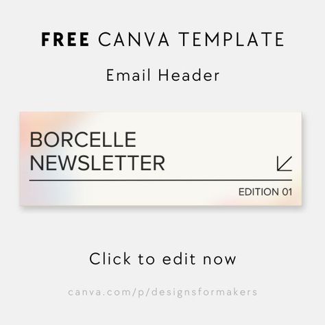 Neutral Gradient Bold Modern Minimalist Newsletter Email Header - FREE Canva Template Newsletter Header, Neutral Gradient, Canva Newsletter, Email Header, Header Template, Etsy Shop Branding, Etsy Branding, Newsletter Design, Email Templates