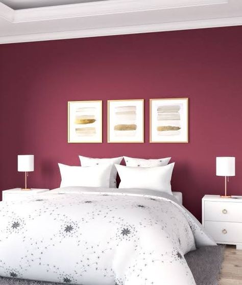 Maroon Moodboard, Burgundy Accent Wall, Burgundy Bedroom Decor, Gold Home Decor Ideas, Burgundy Bedroom Ideas, Rustic Style Bedroom, Burgundy Bedroom, Gold Bedroom Ideas, Vintage Bedroom Styles