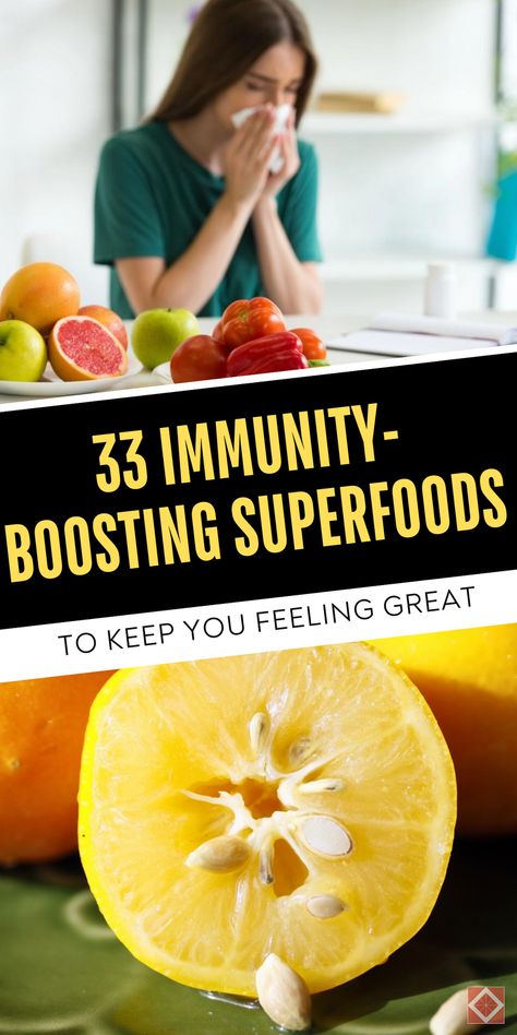 Boost your immunity with these 33 superfoods and keep yourself feeling great. From fruits to vegetables, these foods provide essential nutrients for your immune system. Save this pin for later and click to discover the best superfoods for immune support! Immunity Boosting Breakfast, Foods That Build Immune System, Foods To Boost Your Immune System, Vitamins For Immune System For Women, Natural Ways To Boost Immune System, Foods For Immune Support, How To Build Up Your Immune System, Foods For Immune System, Foods That Boost Immune System