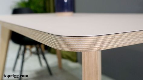 Beautiful curve on one of our Halo birch plywood dining tables with a soft pink laminate surface. All our tables are suitable for both domestic and commercial use. Plywood Dining Table, Laminated Plywood, Plywood Table, Contemporary Dining Table, Beautiful Curves, Birch Plywood, Dining Tables, Soft Pink, Plywood