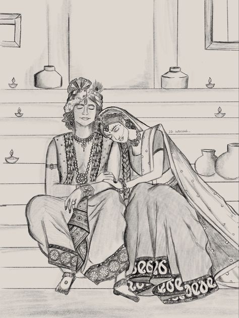 Radha Krishna Sketching, Radha Krishna Love Sketch, Krishna And Radha Sketch, Shri Krishna Drawing Sketch, Mandala Radha Krishna, Radha Krishna Mandala Art Easy, Radha Krishna Drawing Sketch Easy, Radhe Krishna Sketch Pencil Easy, Radha Sketch Pencil