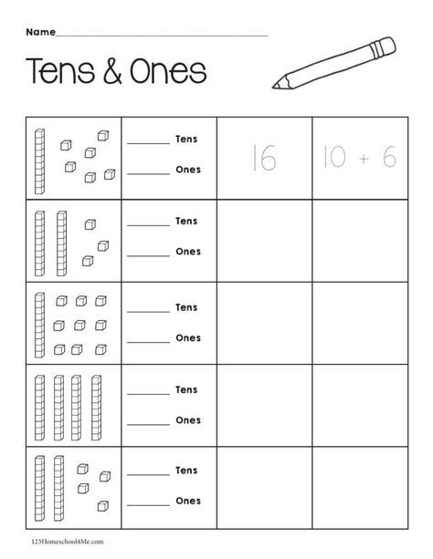 write the number represented by the base 10 blocks Base 10 Blocks, Place Value Worksheets, Math Blocks, Toddler Education, 1st Grade Math Worksheets, Math Workbook, 2nd Grade Worksheets, Tens And Ones, Printable Math Worksheets