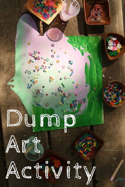 Filling And Dumping Activities Infants, Filling And Dumping Activities Preschool, Fill And Dump Activities For Toddlers, Trajectory Schema Activities Toddlers, Process Art Infants, Infant Loose Parts, Process Art For Infants, Toddler Messy Play, Process Art Preschool