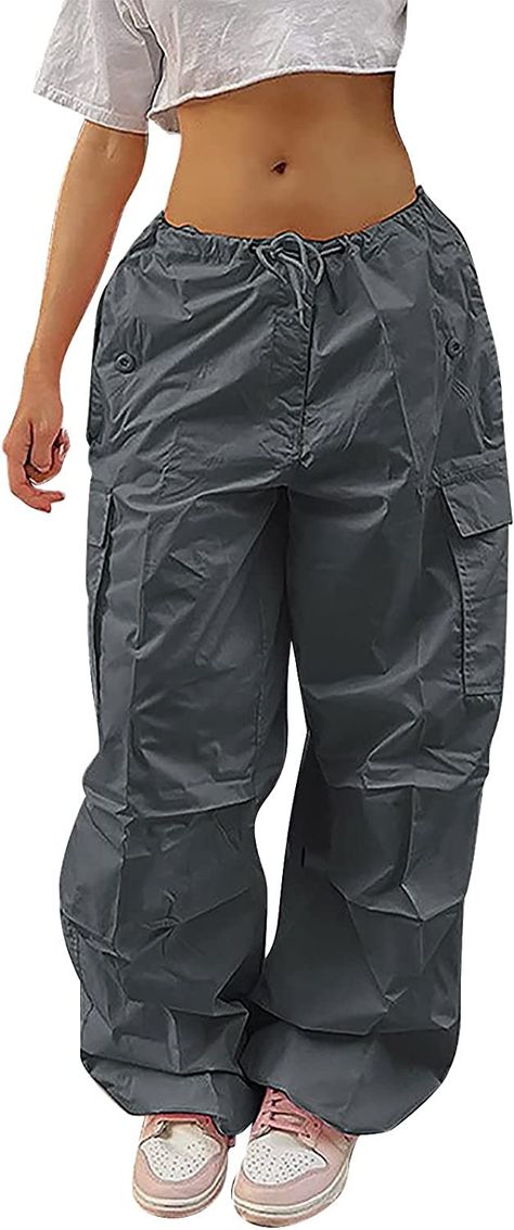 The baggy cargo trousers for women are made of Polyester+Spandex, lightweight, breathable, skin-friendly, soft, comfortable for all-day wear, adding fashion to your overall dress. Polyester,Spandex Machine Wash Fastening: Drawstring Low Cargo comes in various colours Cargo Pants Women Baggy, Womens Cargo Trousers, Plus Size Y2k, Streetwear Fall, Retro Pants, Casual Cargo Pants, Baggy Cargo Pants, Harajuku Streetwear, Y2k Baggy