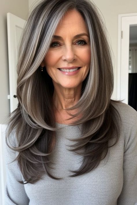 29+ Long Hairstyles for Older Women Over 50 1 Blond Cenușiu, Long Hair Older Women, Grey Hair Transformation, Hairstyles For Older Women, Hair Mistakes, Silver Hair Color, Hairstyles For Layered Hair, Long Gray Hair, Glam Hair