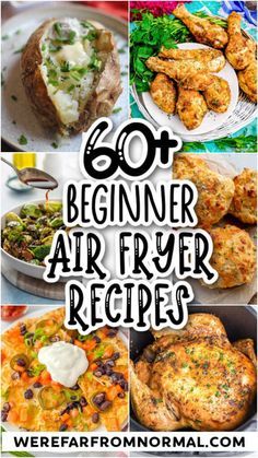 Over 60 Beginner Air Fryer Recipes - Far From Normal Beginner Air Fryer Recipes, Air Fryer Recipes Snacks, Air Fryer Recipes For Beginners, New Air Fryer Recipes, Air Fryer Food, Ninja Air Fryer, Air Fryer Ideas, Air Fryer Cooking Times, Cooks Air Fryer