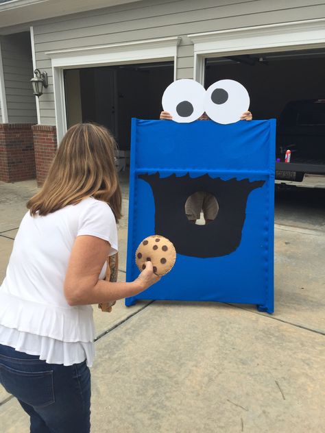 Cookie Monster Bean Bag Toss, Sensory Trunk Or Treat, Elephant Trunk Or Treat Ideas, Cookie Monster Trunk Or Treat Ideas, Trunk Or Treat Sesame Street, Sesame Street Trunk Or Treat Ideas, Cookie Monster Truck Or Treat, Trunk Or Treat Activities, Sesame Street Trunk Or Treat