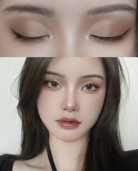 Casual Eyeshadow Looks, Makeup Placement, 2024 Makeup, Makeup Asia, Makeup Ulzzang, Asian Makeup Tutorials, Mekap Mata, Soft Makeup Looks, Doll Eye Makeup