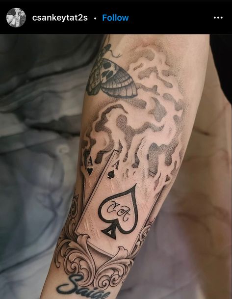 Ace Of Spades Card Tattoo, Card Symbol Tattoo, Spades Tattoo, Tattoo Ideas With Meaning, Ace Of Spades Tattoo, Meaning Art, Spade Tattoo, King Of Spades, Money Tattoo