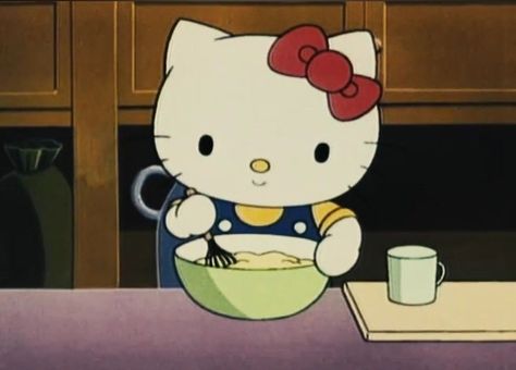 Hello Kitty Baking Cartoon, Old Hello Kitty Cartoon, Hello Kitty Tv, Old Hello Kitty, Hello Kitty Baking, Cartoon Eating, 헬로키티 배경화면, Kitty Cartoon, Hello Kitty Cartoon