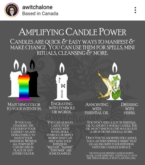 Candle Color Meanings Magic, Candle Meanings, Candle Magik, Candle Magick Spells, Wicca Recipes, Witchy Candles, Candle Magic Spells, Witchcraft Candles, Candle Power