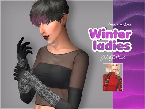 WistfulCastle's Winter ladies - female mittens Alt Goth, Sims4 Cc, Fingerless Mittens, Sims Community, Ts4 Cc, Chilly Weather, Sims Cc, Different Patterns, Featured Artist