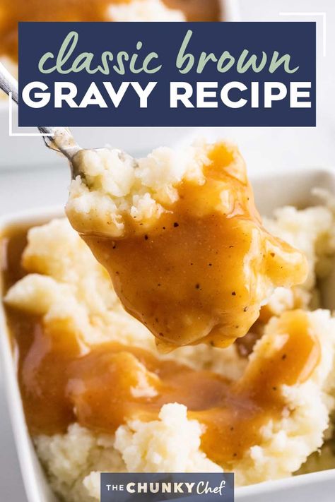 Mashed Potato Gravy Recipe, Gravy No Drippings, Gravy Recipe No Drippings, Brown Gravy Recipe Easy, Best Gravy Recipe, Easy Brown Gravy, Homemade Brown Gravy, Mashed Potatoes Thanksgiving, Brown Gravy Recipe