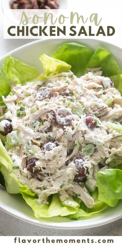 Sonoma Chicken Salad is refreshing, delicious and makes a high protein lunch! It comes together in minutes with leftover chicken or rotisserie chicken breast, and it's great for meal prep! #glutenfree #highprotein #chickensalad Best Rotisserie Chicken Salad Recipe, Chicken Salad With Leftover Chicken, Leftover Chicken Salad Recipes, Napa Chicken Salad, Leftover Chicken Salad, Leftover Chicken Breast Recipes, Rotisserie Chicken Salad Recipe, Easy High Protein Lunch, Sonoma Chicken Salad