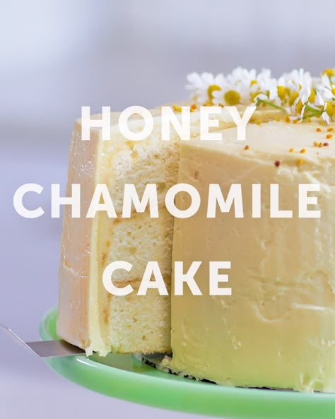 Imbolc Food, Chamomile Cake, Cottagecore Food, Homemade Buttercream, Kitchen Witch Recipes, Homemade Buttercream Frosting, Chocolate Cake Recipe Easy, Chamomile Flower, Torte Cupcake