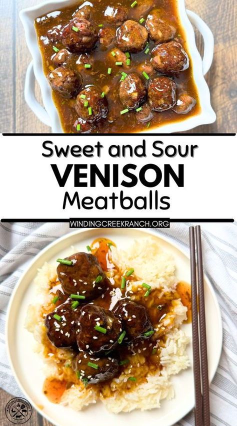 These sweet and sour venison meatballs combine tangy sauce with perfectly seasoned venison for a dish that’s packed with flavor. Great for family dinners, parties, or meal prep! Healthy Venison Dinner Recipes, Venison Meatballs Crockpot, Venison Meatballs Easy, Meatballs Venison, Venison Dinner Recipes, Deer Meat Recipes Ground, Venison Burger Recipes, Easy Ground Venison Recipes, Venison Meatball