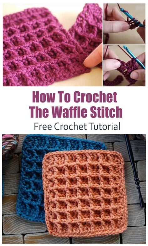 Kitchen Potholders, Crochet Waffle, Modern Haken, Crochet Waffle Stitch, Dishcloth Crochet Pattern, Crochet Dishcloth, Crochet Blanket Designs, Waffle Stitch, Dishcloth Pattern