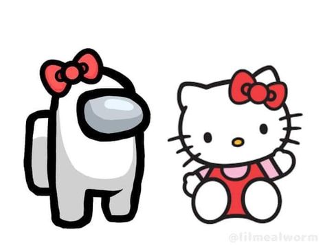 Hello Kitty Among Us, Hello Kitty Icons, Cute Easy Drawings, Hello Kitty Wallpaper, 3 In One, Among Us, Wallpaper Iphone Cute, Bday Party, Easy Drawings