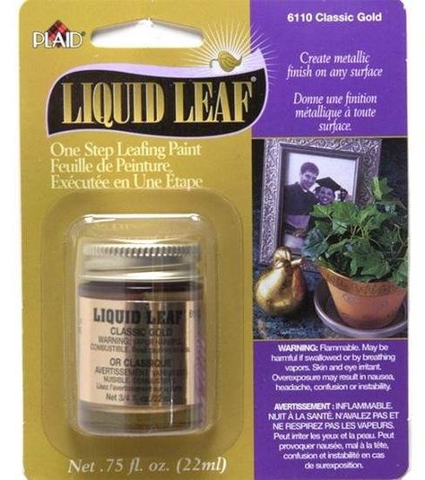 Plaid Liquid Leaf 3/4 oz-Classic Liquid Gold Leaf, Rub N Buff, Gold Leaf Painting, Hanging Flower Wall, Paper Flower Wall, Chinoiserie Chic, Liquid Gold, Arts And Crafts Supplies, Classic Gold