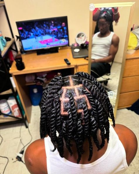 Jumbo Two Strand Twists, Mens Twists, Cornrow Braids Men, Mens Twists Hairstyles, Twist Extensions, Rubber Band Hairstyles, Twists Hairstyles, Jumbo Twists, Cornrow Hairstyles For Men