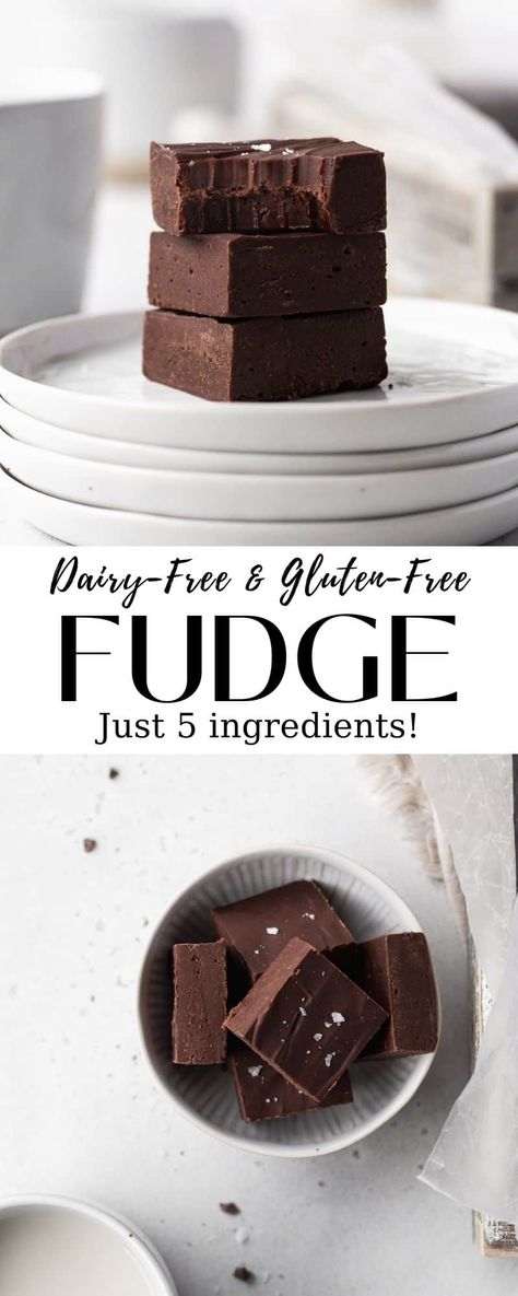 Sweet, creamy, and oh-so-chocolatey, this Dairy-Free Fudge is as melt-in-your-mouth delicious as the original. Made with just 5 simple ingredients and less than 15 minutes of active time, my vegan fudge recipe is always a favorite addition to my Christmas cookie plates! It can also be cut into hearts for a sweet Valentine treat. 💛 Christmas Cookie Plates, Vegan Fudge Recipe, Vegan Fudge Recipes, Dairy Free Fudge, Gluten Free Fudge, Vegan Fudge, Valentine Treat, Gluten Free Donuts, Gluten Free Desserts Recipes