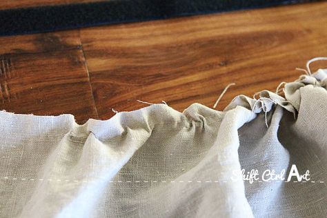 How to make ruffled table skirt 1 Diy Table Skirt No Sew, How To Sew A Ruffle Skirt, Diy Ruffle Table Skirt, Desk Skirt, Ruffled Crib Skirt Pattern, She Shed Interior Ideas, How To Make A Ruffle, How To Make A Skirt, She Shed Interior