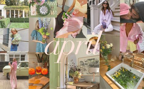 April Moodboard Desktop Wallpaper, April Computer Wallpaper, March Moodboard, April Moodboard, April Wallpaper Aesthetic, Spring Wallpaper Iphone, Aesthetic Spring Wallpaper, April Aesthetic, April Wallpaper