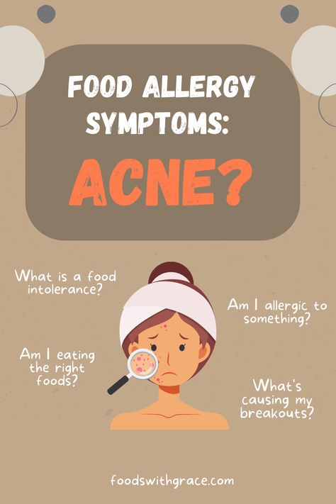 Graphic of an unhappy women with acne asking questions about food allergies, intolerances and acne Food Allergy Symptoms, Food Intolerance, Allergy Symptoms, Food Sensitivities, Food Allergy, Food Allergies, Face Wash, Allergies, A Food