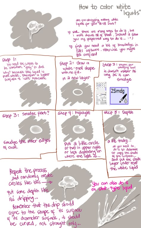 Liquid Tutorial Digital Art, How To Draw White Liquid, Liquid Art Tutorial, How To Draw Sticky Liquid, Sticky Liquid Drawing Reference, How To Draw Slime, How To Draw Liquid, Liquid Reference, Liquid Drawing