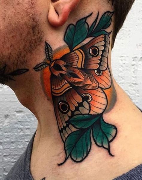 Flower Neck Tattoo, Butterfly Neck Tattoo, See Tattoo, Neo Tattoo, Throat Tattoo, Back Of Neck Tattoo, Neck Tattoos Women, Neck Tattoo For Guys, Sweet Tattoos