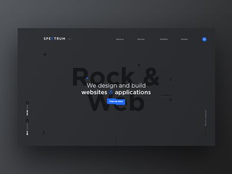 Black Portfolio Design, Black Presentation Design, Website Dark Design, Black Website Design, Black And Blue Website Design, Monochrome Website Design, Black Theme Website Design, Website Menu Design, Black Portfolio