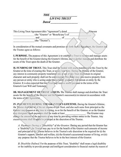 Living Trust Form - Revocable Living Trust (with Sample) Personal Grants, Setting Up A Trust, Revocable Trust, Revocable Living Trust, Financial Counseling, Estate Planning Checklist, Employment Application, Online Interview, Living Trust