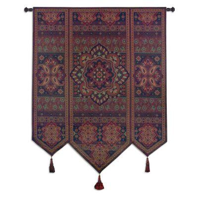 Fine Art Tapestries Masala Wall Tapestry Rich Brown / Warm Cinnamon / Black - 3694-WH Indian Masala, India Inspired, Art Tapestry, Tapestry Wall Art, Tapestry Art, Sewing Design, Indian Traditional, Woven Wall Hanging, Tapestry Wall