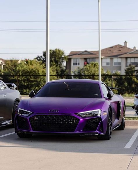 Purple Audi R8, Purple Sports Cars, Audi R8 V10 Plus, Fastest Car, Car Life Hacks, Car Life, R8 V10, Audi R8 V10, Aesthetic Car