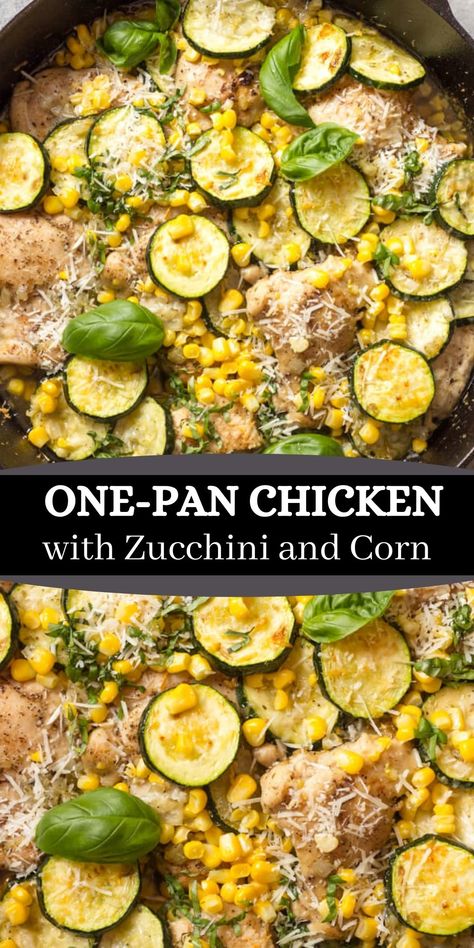 One Pan Chicken With Charred Corn And Zucchini, Chicken And Courgette Recipe, Crock Pot Chicken And Zucchini, Chicken Zucchini Corn Recipes, Chicken Corn Zucchini Recipes, Chicken Courgette Recipes, Recipes With Chicken And Zucchini, Grilled Chicken And Zucchini Recipes, Chicken Zucchini Potatoes