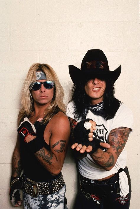 Nikki Sixx And Vince Neil, Motley Crue Aesthetic, Nikki Sixx 80s, Tommy Lee Motley Crue, Motley Crue Nikki Sixx, 80s Rock Bands, Mick Mars, Hair Metal Bands, Vince Neil