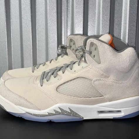 Nike Air Jordan 5 Retro Craft Cream Basketball Shoes Fd9222-180 Men's Size 13 New No Box Jordan Football Cleats, Jordan 1 Mid Red, Jordan Retro 3, Retro Crafts, Nike Air Jordan 5, Nike Air Jordan 6, Nike Air Jordan 11, Jordan 5 Retro, Shoes Nike Air