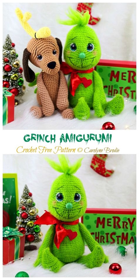 Grinch Pattern, Grinch Crochet, Crochet Grinch, Grinch Stuff, Crochet Free Patterns, Christmas Crochet Patterns Free, Doll Knitting, Crochet Xmas, Crochet Animals Free Patterns