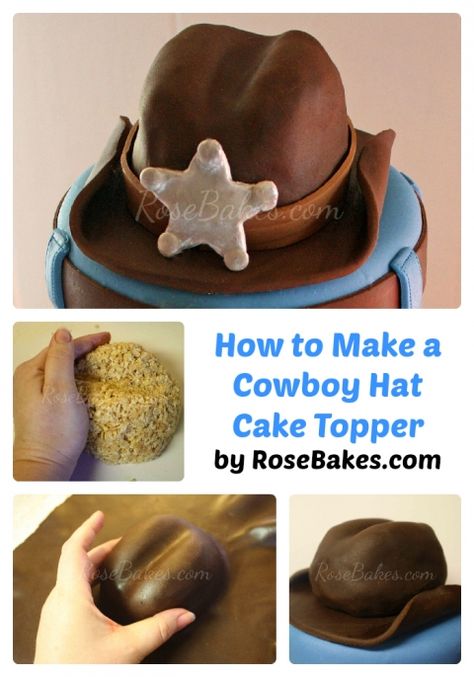 How to Make Cowboy Hat Cake Topper Collage for Pinterest Cowboy Hat Cake Topper, Make A Cowboy Hat, Cowboy Hat Cake, Cakes Purple, Cakes Floral, Cakes Elegant, Cowboy Cakes, Hat Cake, Flower Cakes