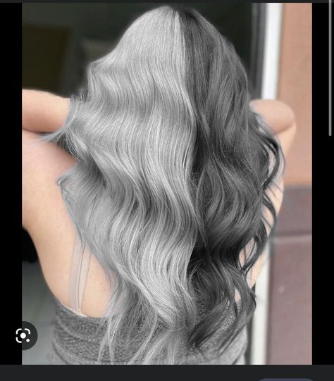 White Hair Color Ideas, Grey Hair Colour, Silver Hair Short, Dark Silver Hair, Soft Blonde Hair, Dark Grey Hair, Color Block Hair, Brown Hair Inspiration, Grey Hair Dye