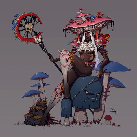 Lich Dnd, Circle Of Spores Druid, Mushroom Oc, Spores Druid, Spore Druid, Druid Dnd, Shroom Art, Concept Art Landscape, Mushroom Man