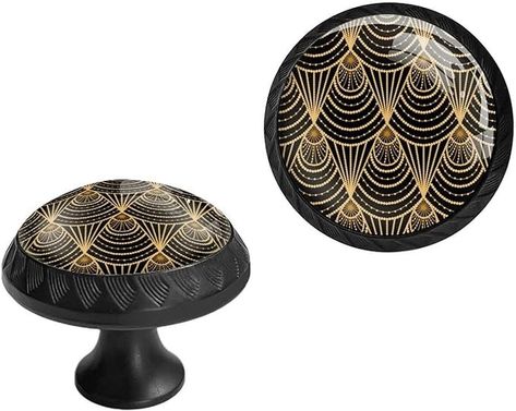 Elohiym 4 Pack Black Drawer Knobs,Luxury Art Deco Golden Pattern Cabinet Knobs Crystal Glass Dresser Knobs Drawer Pulls Door Knobs for Kitchen Cabinet Hardware - Amazon.com Crystal Hardware, Black Drawer, Glass Dresser, Black Drawers, Golden Pattern, Kitchen Cabinet Hardware, Kitchen Cabinet Knobs, Dresser Knobs, Luxury Art