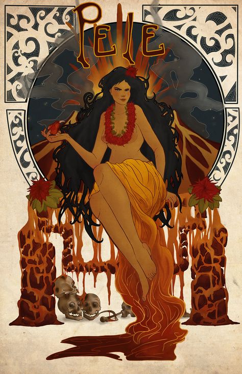 Gods of the Seasons :: Behance Goddess Pele, Hawaiian Goddess, Goddess Of Fire, Fire Goddess, Hawaiian History, World Mythology, Pagan Goddess, Witch Doctor, Wild Fire