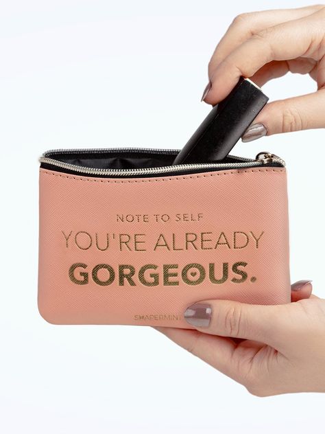 Something for all our on-the-go gals that love beauty, fill the Lookin’ Good Pouch with essentials and always be prepared. Perfectly sized for mascara, lipstick, pads, etc. this embossed pouch mixes functionality with adorable styling. Top it off with an empowering message and there isn’t any other makeup bag you will want to take with you throughout the day. Zipper closure Embossed front message Pretty pink color Inner lining 6” L x 1 ¼” W Bra Strap Clip, Supportive Bras, Canvas Bag Design, Bag Quotes, Old Pink, Shimmer Eyeshadow, Cricut Free, Cricut Craft Room, Diy Cricut