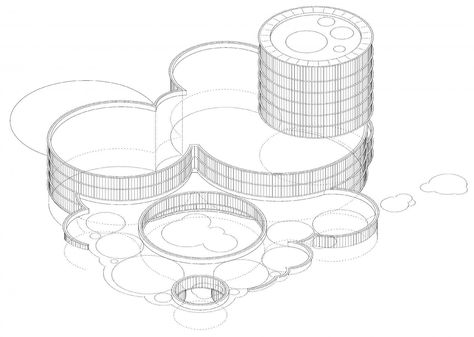 Hierarchical Structure, Circular Buildings, Hotel Floor Plan, Mix Use Building, Elements And Principles, Architecture Model House, Concept Diagram, Architecture Model Making, Architecture Concept Drawings