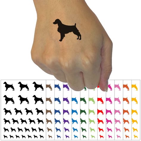 Brittany Spaniel Dog Solid Temporary Tattoo Water Resistant Fake Body Art Set Collection - Dark Green (One Sheet) Brittany Spaniel Dogs, Tattoo Water, Brittany Spaniel, Dog Tattoo, Spaniel Dog, Dog Tattoos, Temporary Tattoo, Spaniel, Art Set